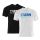 USN White T-Shirt / Blue Print