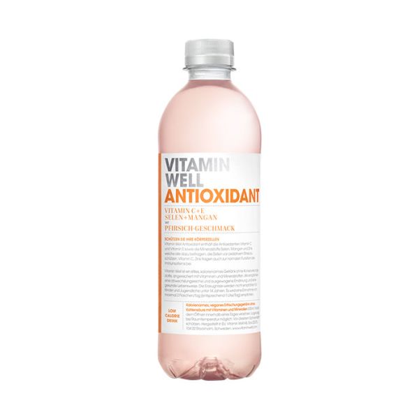 Vitamin Well 500 ml Flasche zzgl. Pfand Antioxidant / Vitamin C + E, Selen und Mangan | MHD 05,05,24