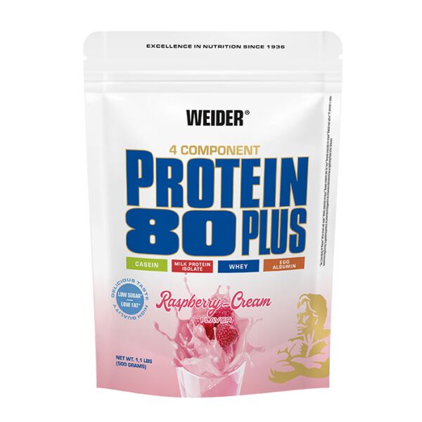 Weider Protein 80 Plus 500 g Standbeutel Himbeer-Sahne | MHD 30.09.26