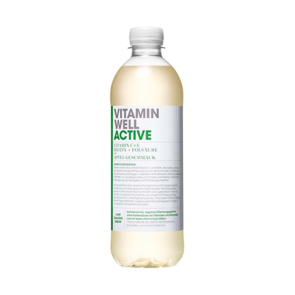 Vitamin Well 500 ml Flasche zzgl. Pfand Active / Vitamin C + E, Biotin + Folsäure | MHD 05,05,24