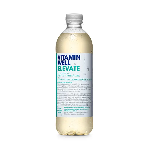 Vitamin Well 500 ml Flasche zzgl. Pfand Elevate / Vitamin B12, Biotin, Folsäure | 30.06.24