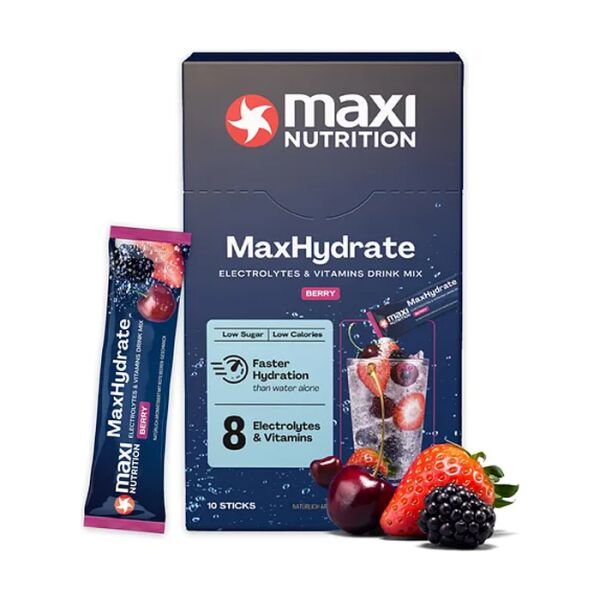 MaxiNutrition MaxHydrate+ Energy Boost Elektrolyt Getränk 10 Sticks je 16 g | Berry